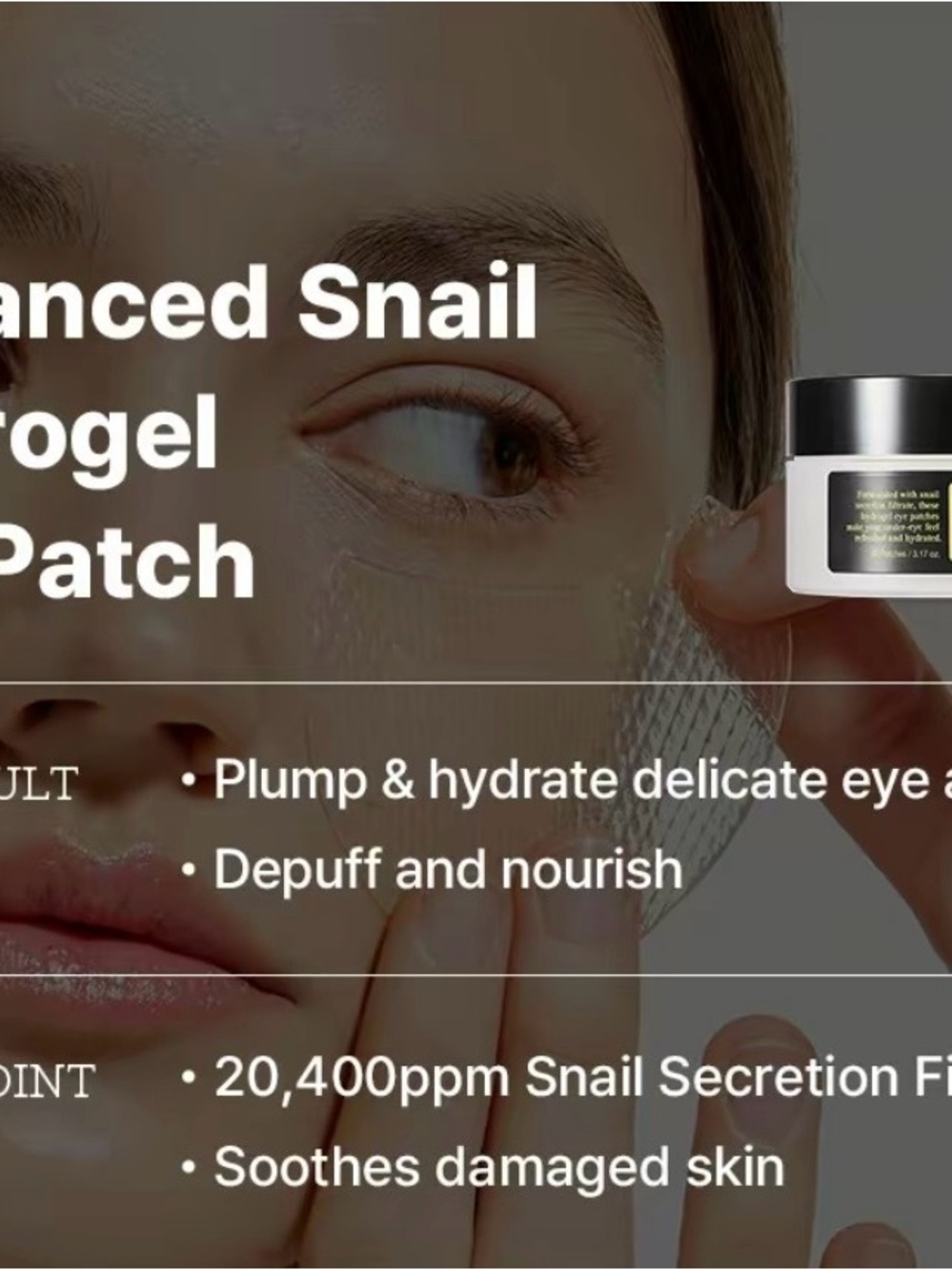 3 pck COSRX Viral Eye Patche Discovery –Peptide, PDRN & Snail Hydrogel Under Eye - Picture 4 of 14